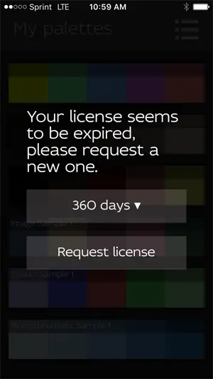 ColorMixr License is expired screen