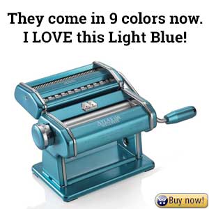 Gorgeous light blue Atlas 150 pasta machine - click for more reviews and current sale pricing on Amazon